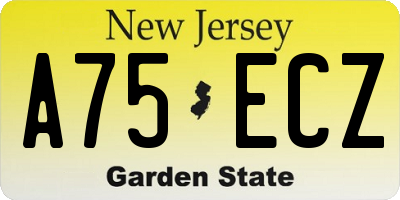 NJ license plate A75ECZ