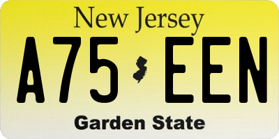 NJ license plate A75EEN
