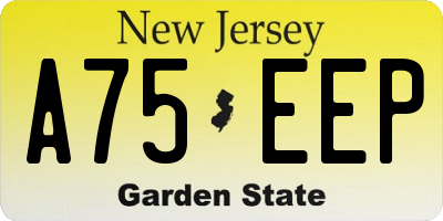 NJ license plate A75EEP