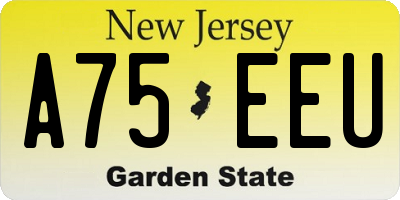 NJ license plate A75EEU