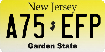 NJ license plate A75EFP