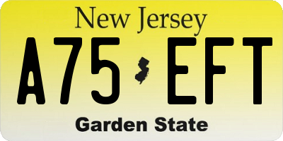 NJ license plate A75EFT