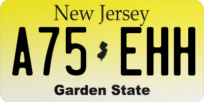 NJ license plate A75EHH