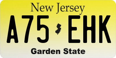NJ license plate A75EHK