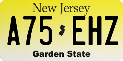NJ license plate A75EHZ