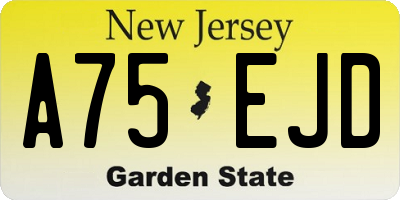 NJ license plate A75EJD