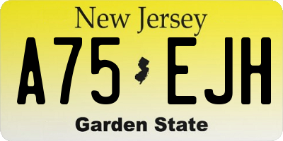 NJ license plate A75EJH