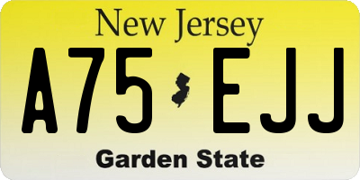 NJ license plate A75EJJ