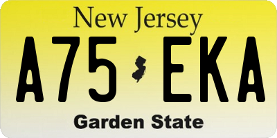 NJ license plate A75EKA