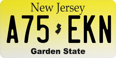 NJ license plate A75EKN