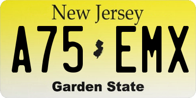 NJ license plate A75EMX