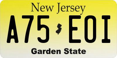 NJ license plate A75EOI