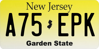NJ license plate A75EPK