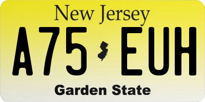 NJ license plate A75EUH