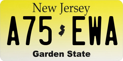 NJ license plate A75EWA