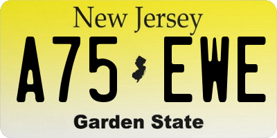NJ license plate A75EWE