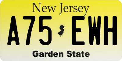 NJ license plate A75EWH