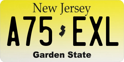 NJ license plate A75EXL