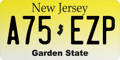 NJ license plate A75EZP