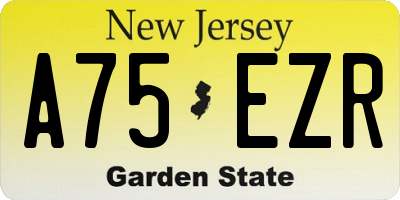 NJ license plate A75EZR