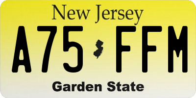 NJ license plate A75FFM
