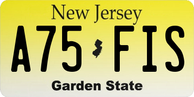 NJ license plate A75FIS