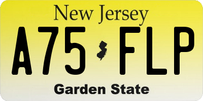NJ license plate A75FLP