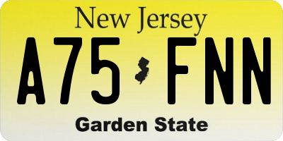NJ license plate A75FNN