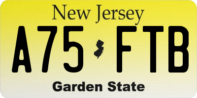 NJ license plate A75FTB
