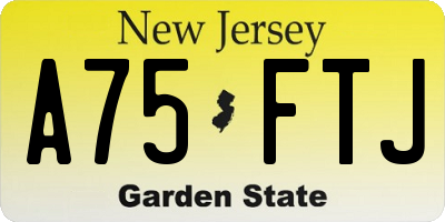 NJ license plate A75FTJ