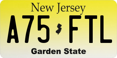 NJ license plate A75FTL