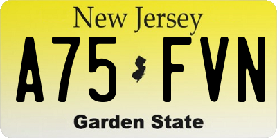NJ license plate A75FVN