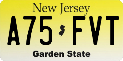 NJ license plate A75FVT