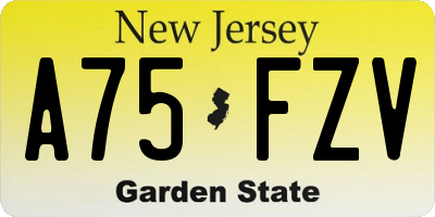 NJ license plate A75FZV