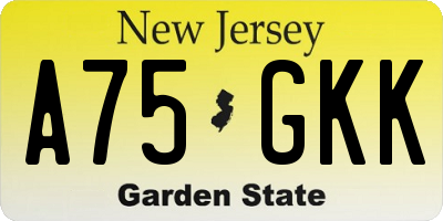 NJ license plate A75GKK