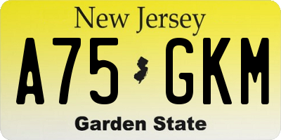NJ license plate A75GKM