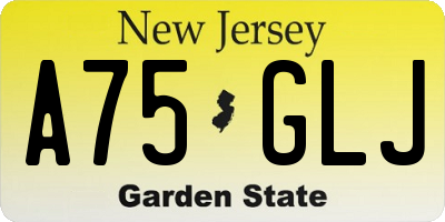 NJ license plate A75GLJ