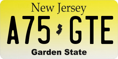 NJ license plate A75GTE