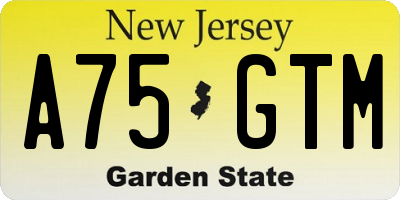 NJ license plate A75GTM
