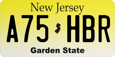 NJ license plate A75HBR