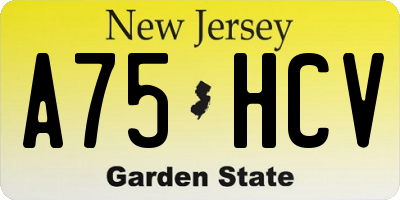 NJ license plate A75HCV