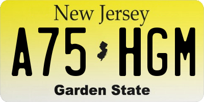 NJ license plate A75HGM