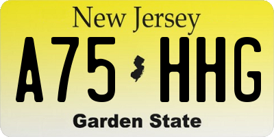 NJ license plate A75HHG