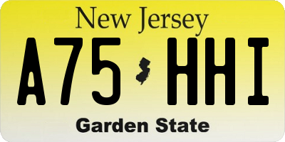 NJ license plate A75HHI