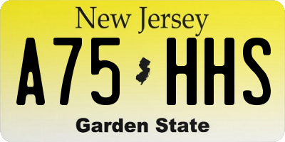 NJ license plate A75HHS