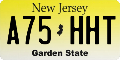 NJ license plate A75HHT