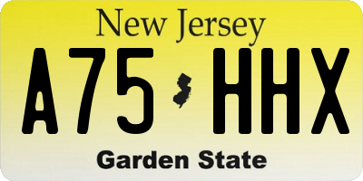NJ license plate A75HHX