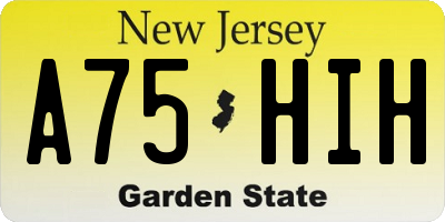 NJ license plate A75HIH