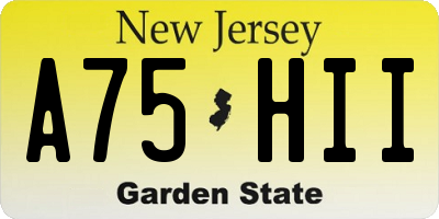 NJ license plate A75HII