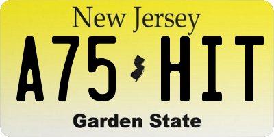 NJ license plate A75HIT